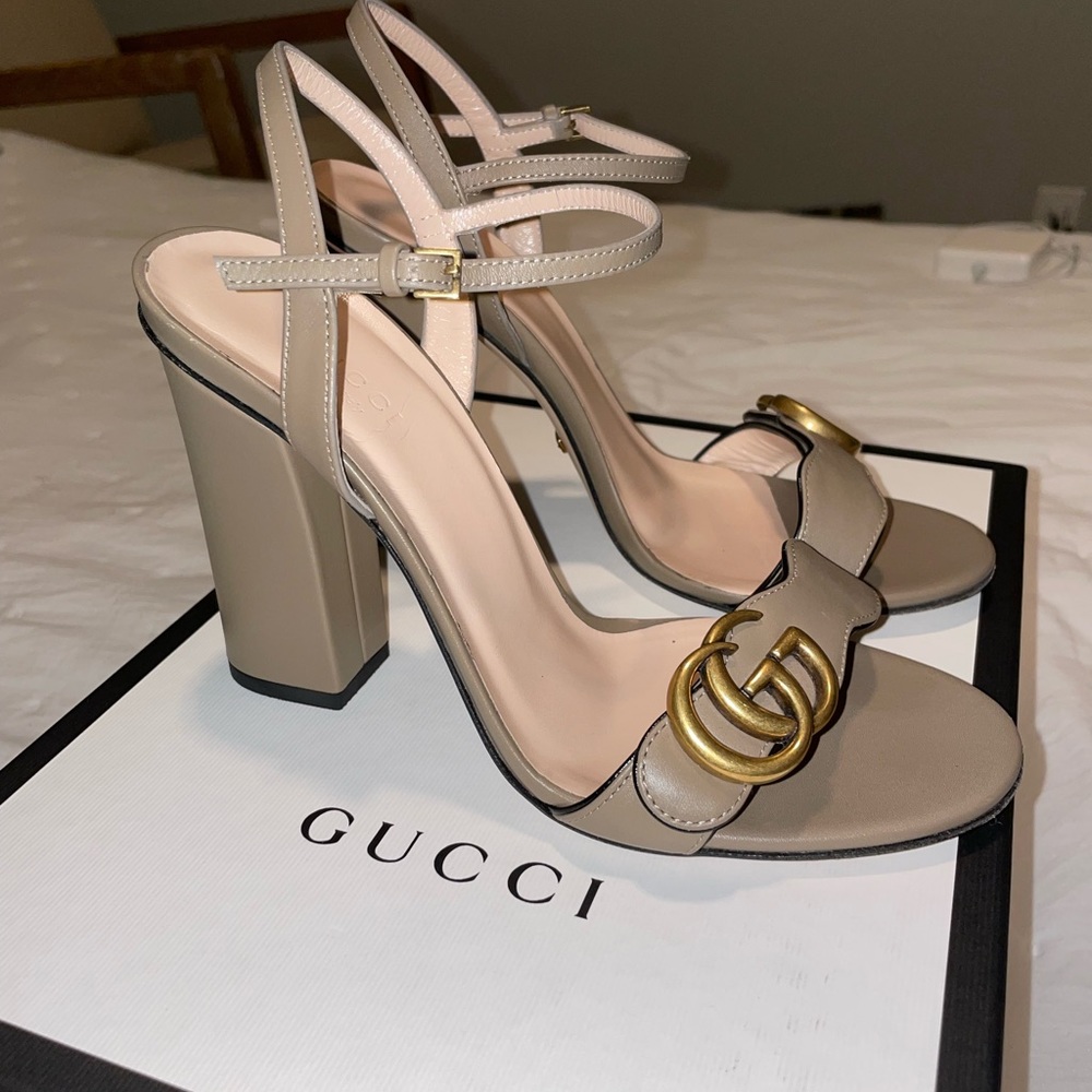 Taupe - Gucci Marmont 4" GG Heels